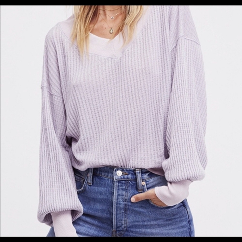 Free People South Side Thermal Pullover Top